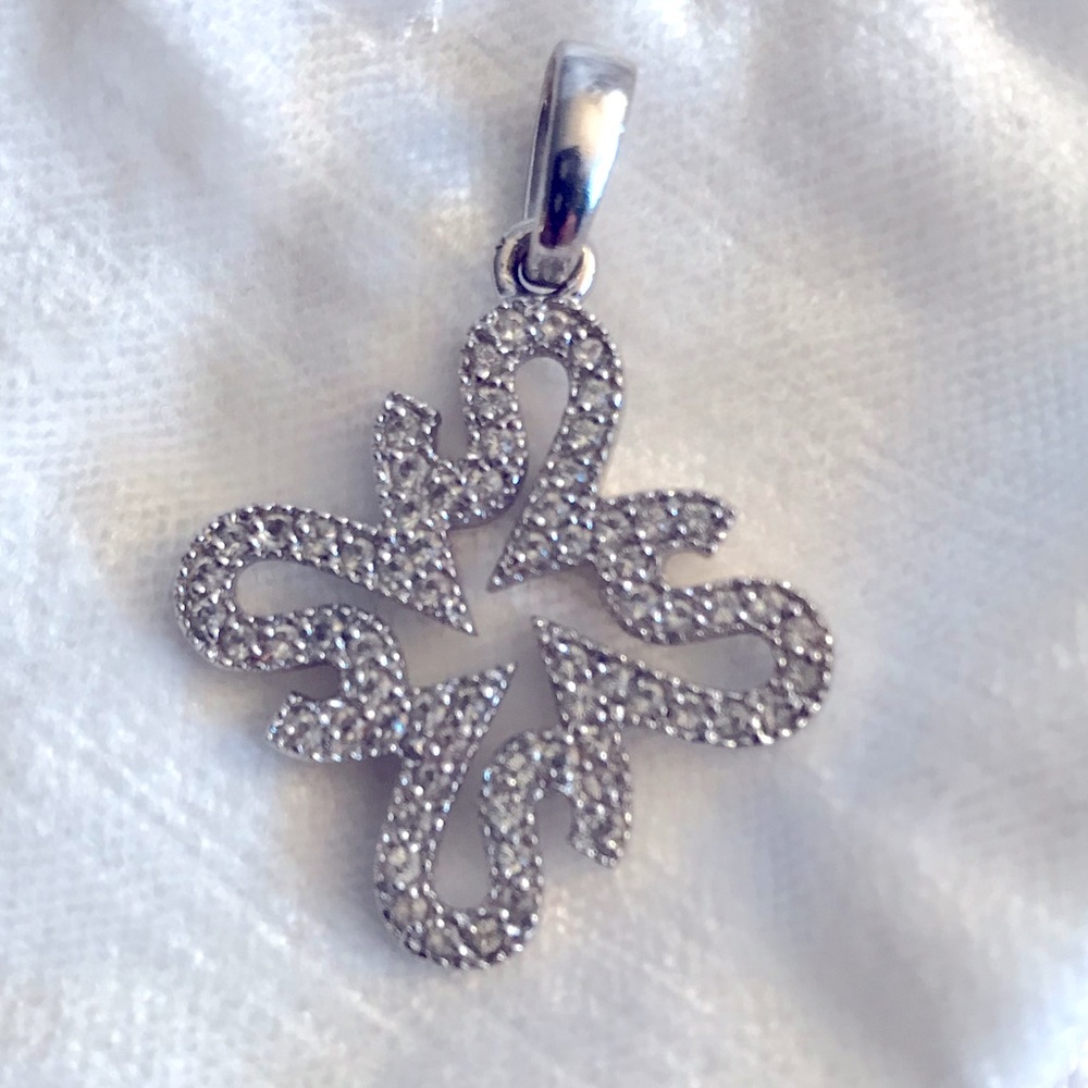 Vera Wang Sterling Silver Logo Pendant